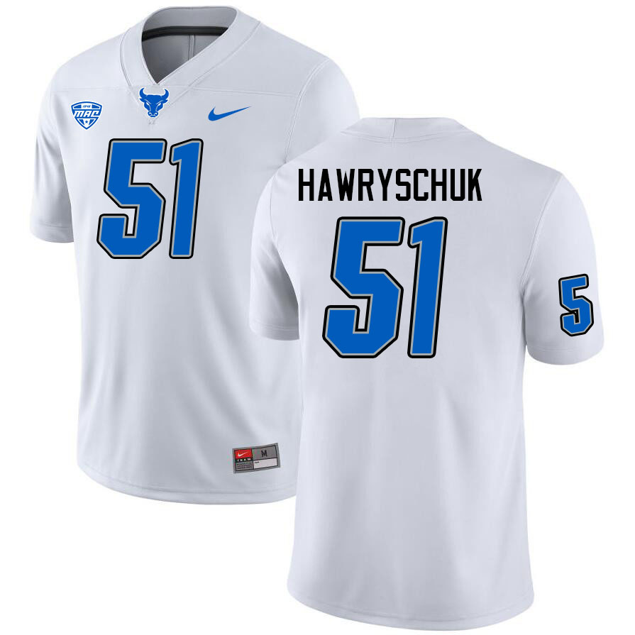 Buffalo Bulls #51 Joey Hawryschuk College Football Jerseys Stitched Sale-White